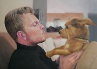 Steffen and companion, oils on mdf-plate, 50x70 cm