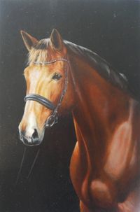 horse 2, oils on mdf-plate, 20x30 cm