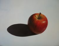 red apple, oils on mdf-plate, 24x30 cm