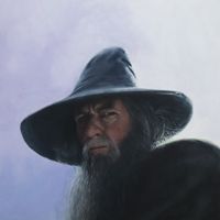 gandalf, oil on mdf-plate, 40x40 cm